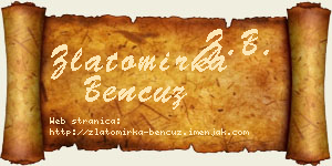 Zlatomirka Bencuz vizit kartica